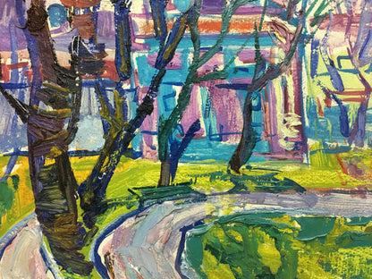 Oil painting Landscape with a church Glushchenko Alexander Nikolaevich