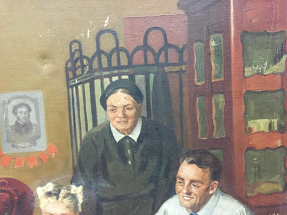 Oil painting Daughter going to school