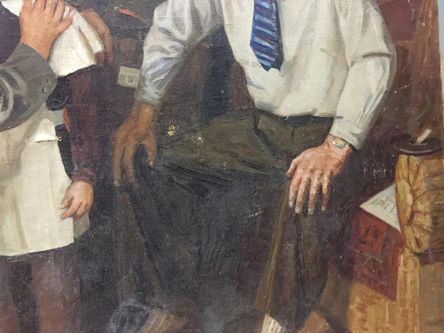 Oil painting Daughter going to school