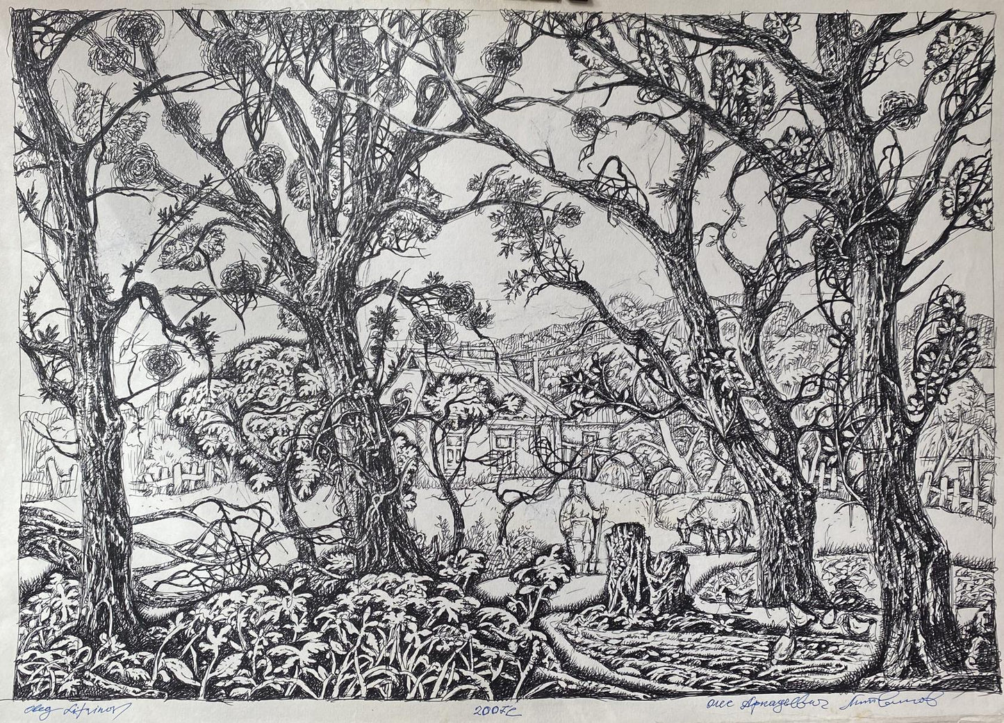 Ink painting Landscape Litvinov Oleg Arkad'yevich