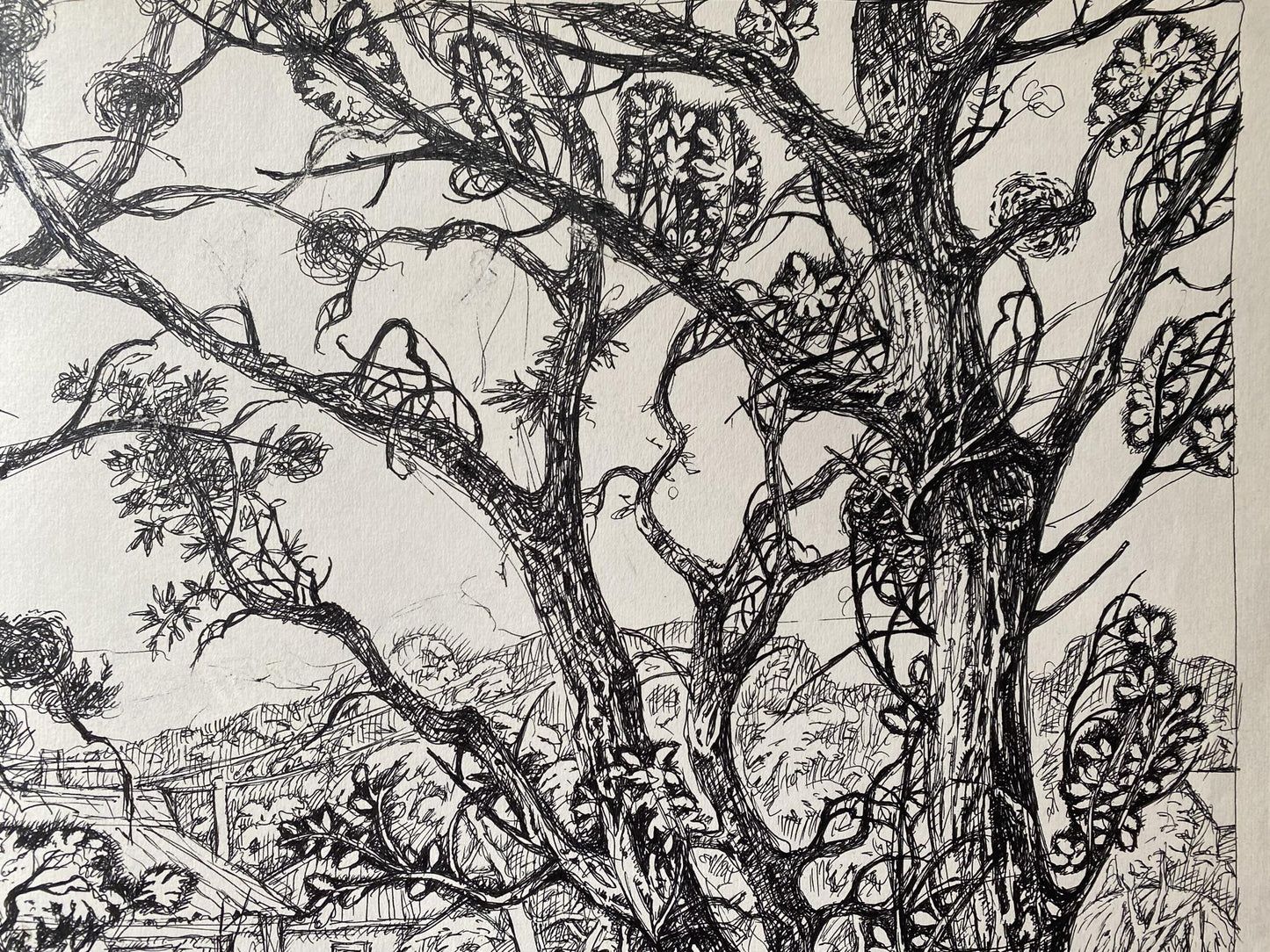 Oleg Arkad'yevich Litvinov's ink painting of a landscape