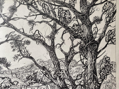 Oleg Arkad'yevich Litvinov's ink painting of a landscape