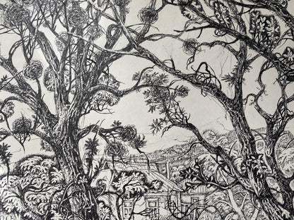 Ink painting of a landscape by Oleg Arkad'yevich Litvinov