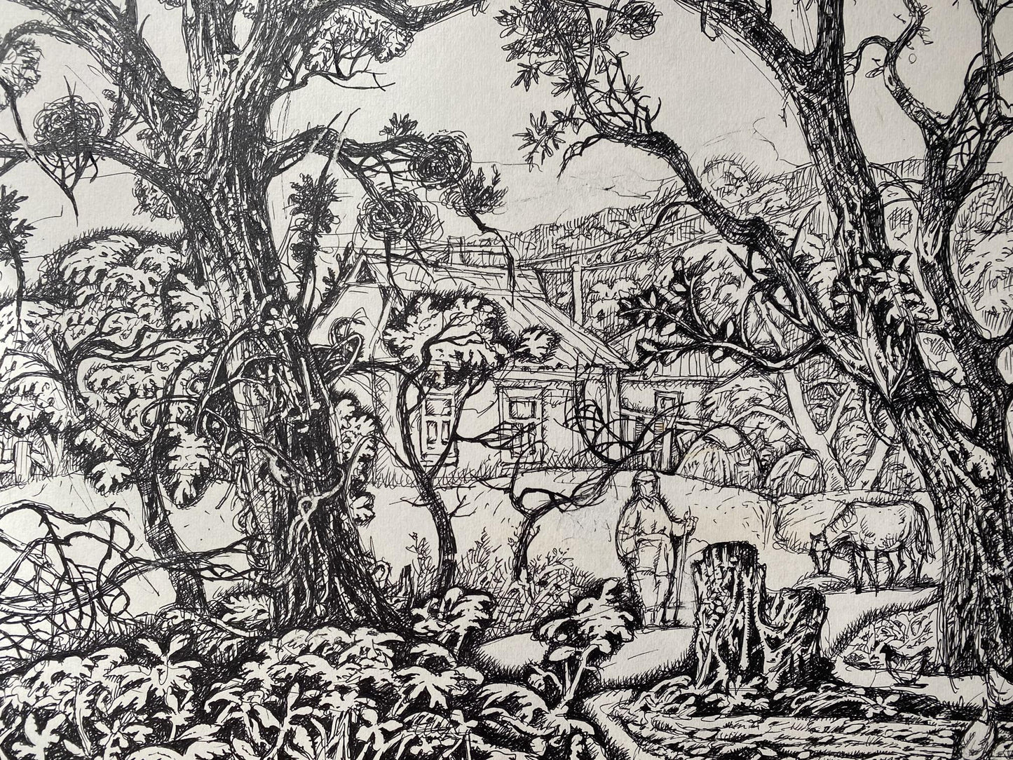 Oleg Arkad'yevich Litvinov: landscape in ink