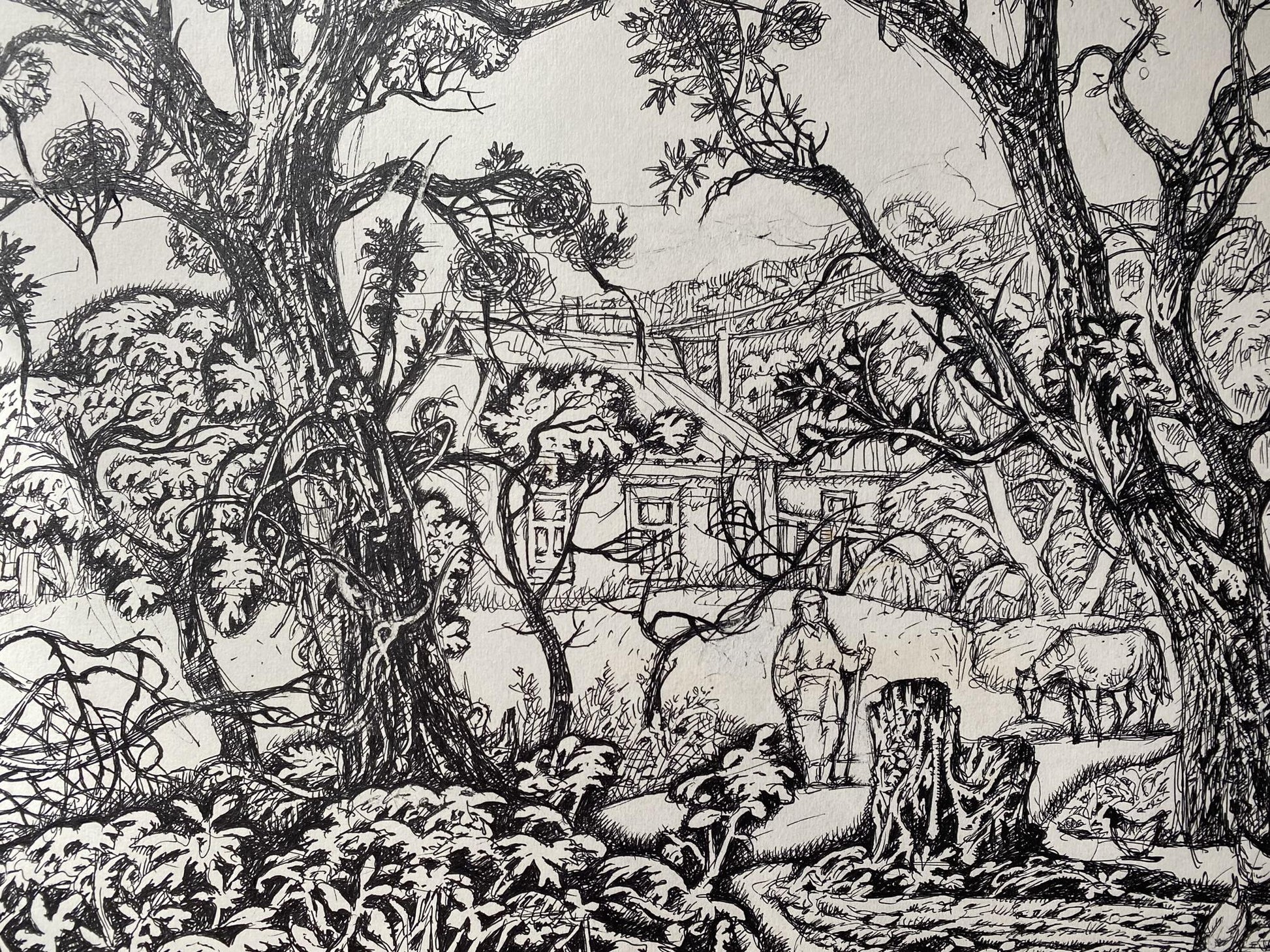 Oleg Arkad'yevich Litvinov: landscape in ink