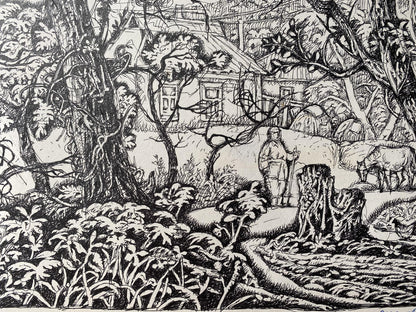 Ink landscape by Oleg Arkad'yevich Litvinov