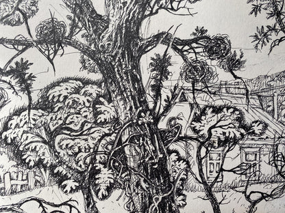 Landscape painted in ink by Oleg Arkad'yevich Litvinov