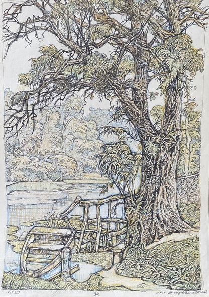 Ink,pencil painting On the river Litvinov Oleg Arkad'yevich