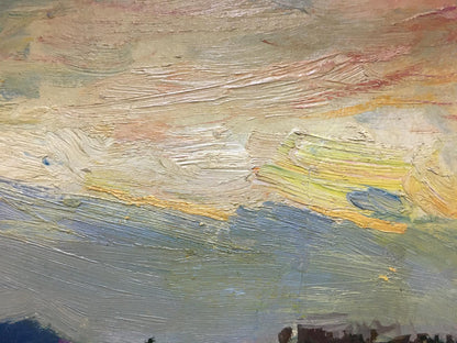 Nikolay Petrovich Glushchenko's oil artwork portraying a mountain scene