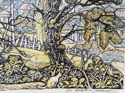 Ink painting Landscape with a goat Litvinov Oleg Arkad'yevich