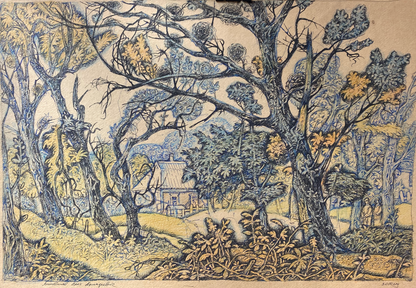 Ink, pencil painting October Litvinov Oleg Arkad'yevich