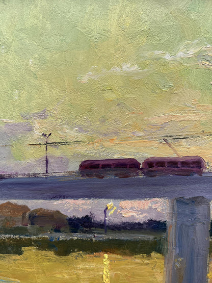 Oil painting High-speed tram 