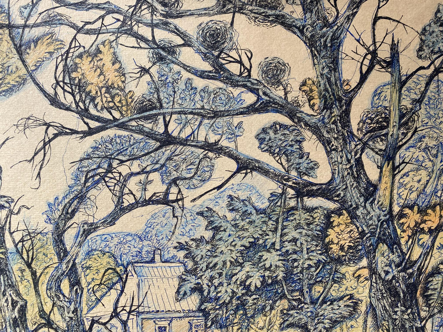 Ink, pencil painting October Litvinov Oleg Arkad'yevich