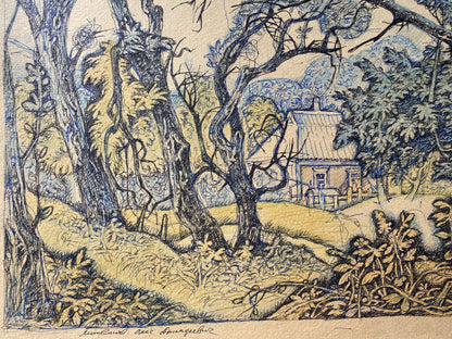 Ink, pencil painting October Litvinov Oleg Arkad'yevich