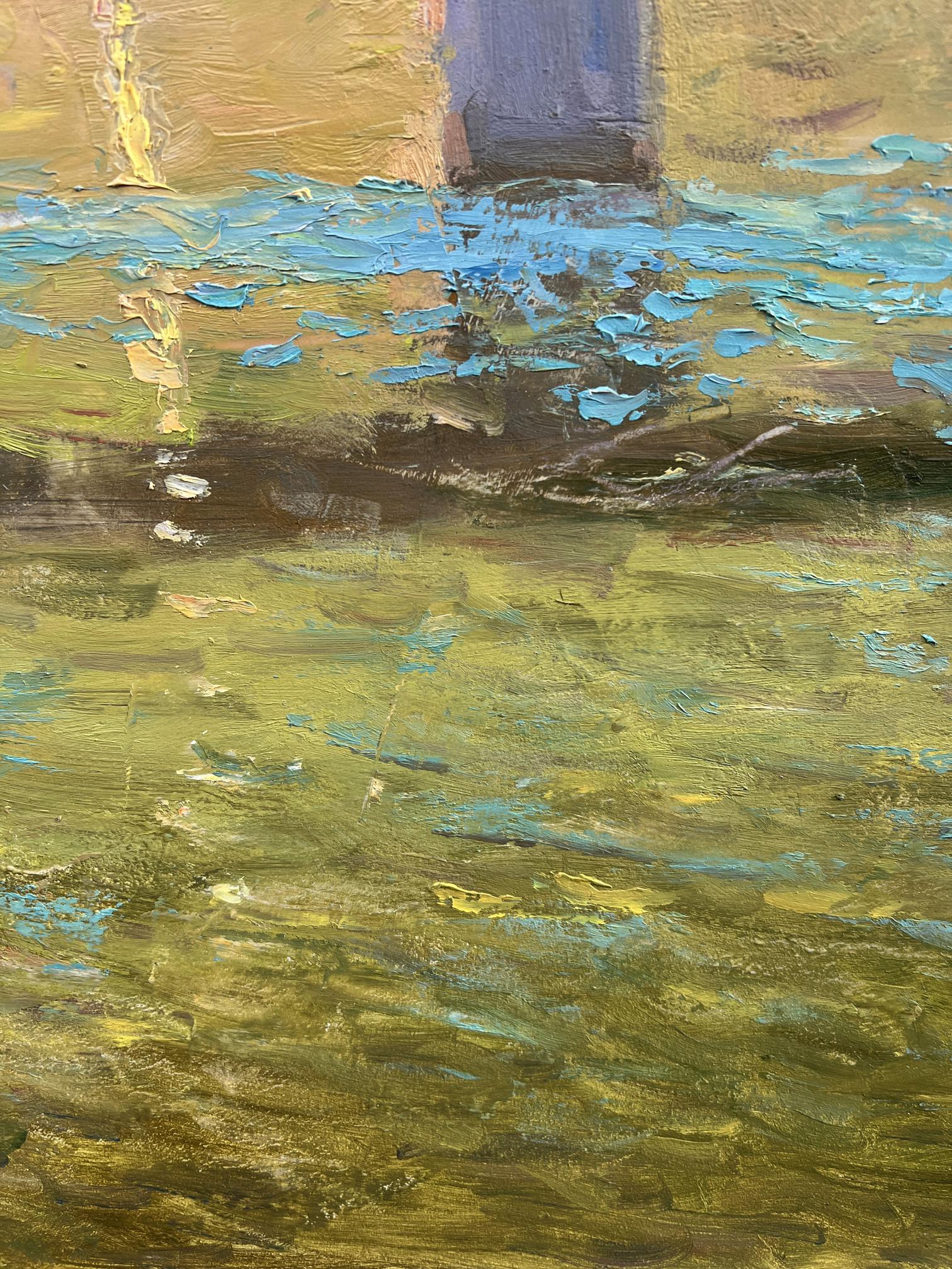Oil painting River Cityscape