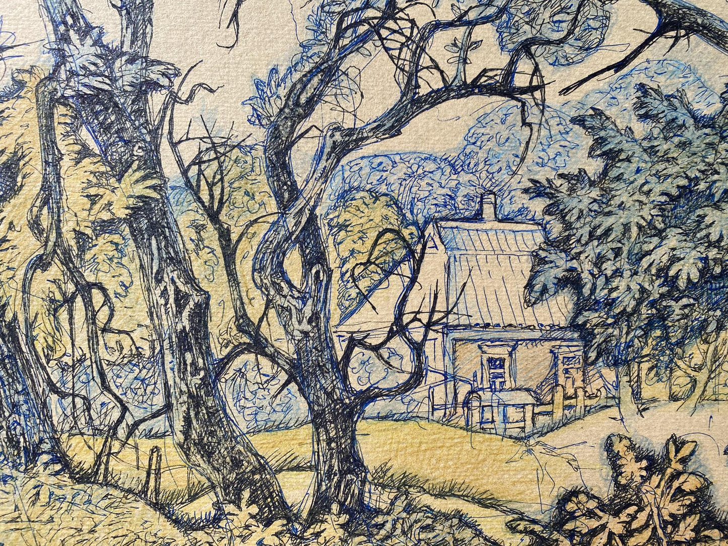 Ink, pencil painting October Litvinov Oleg Arkad'yevich
