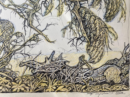 Ink, pencil painting Old elm Litvinov Oleg Arkad'yevich