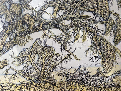 Ink, pencil painting Old elm Litvinov Oleg Arkad'yevich