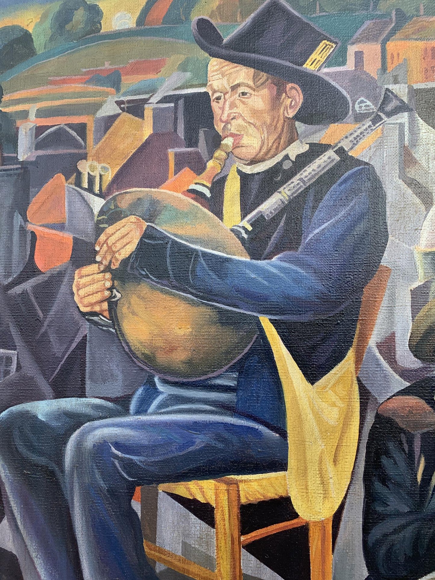 Abstract oil painting Street musicians Victor Konotopsky
