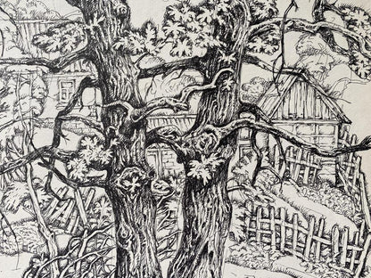 Ink, painting "Series of paintings"Landscape with a goat" Litvinov Oleg Arkad'yevich
