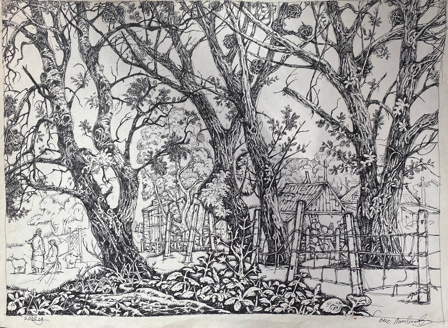 Ink, painting Abandoned corner Litvinov Oleg Arkad'yevich