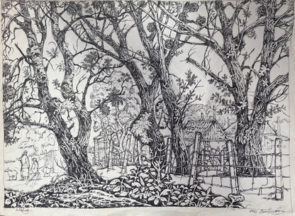 Ink, painting Abandoned corner Litvinov Oleg Arkad'yevich