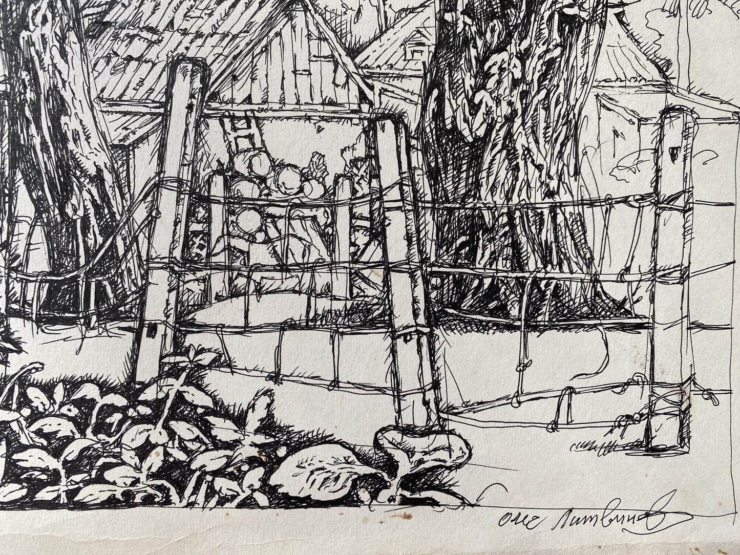 Ink, painting Abandoned corner Litvinov Oleg Arkad'yevich