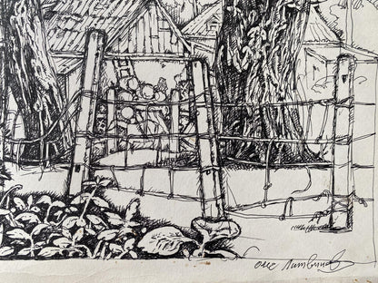 Ink, painting Abandoned corner Litvinov Oleg Arkad'yevich