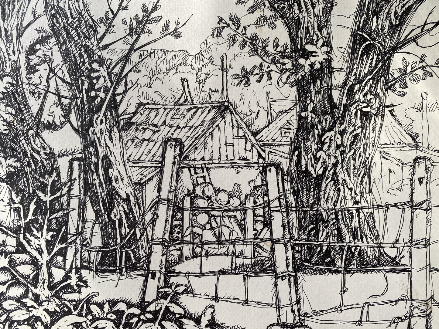 Ink, painting Abandoned corner Litvinov Oleg Arkad'yevich