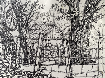 Ink, painting Abandoned corner Litvinov Oleg Arkad'yevich