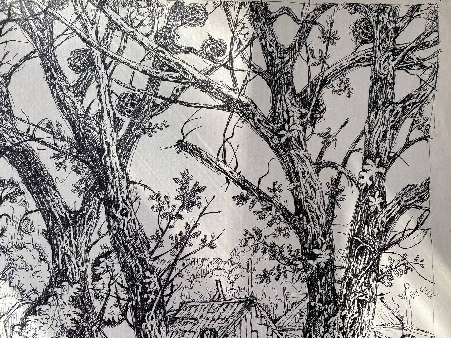 Ink, painting Abandoned corner Litvinov Oleg Arkad'yevich