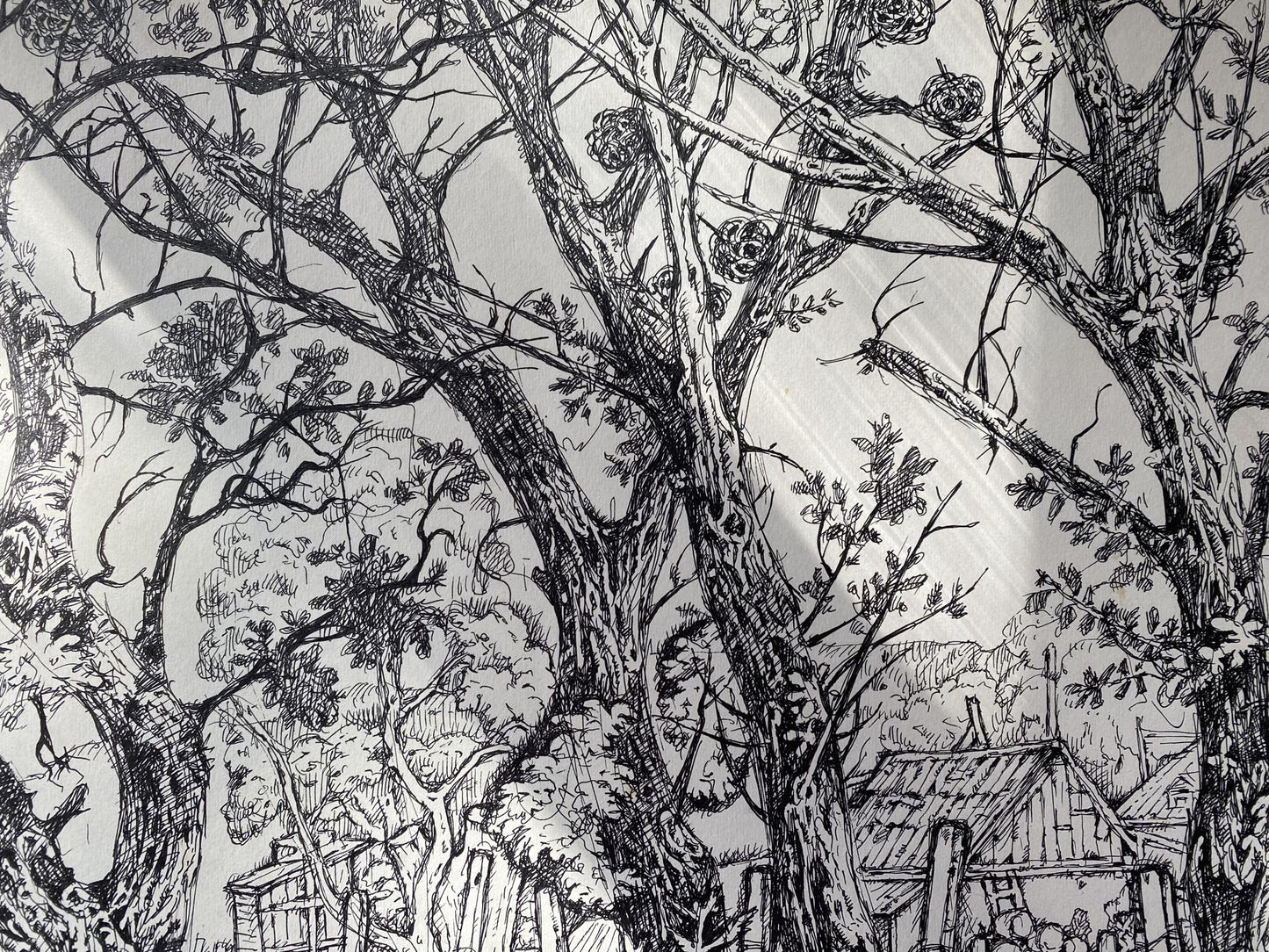 Ink, painting Abandoned corner Litvinov Oleg Arkad'yevich