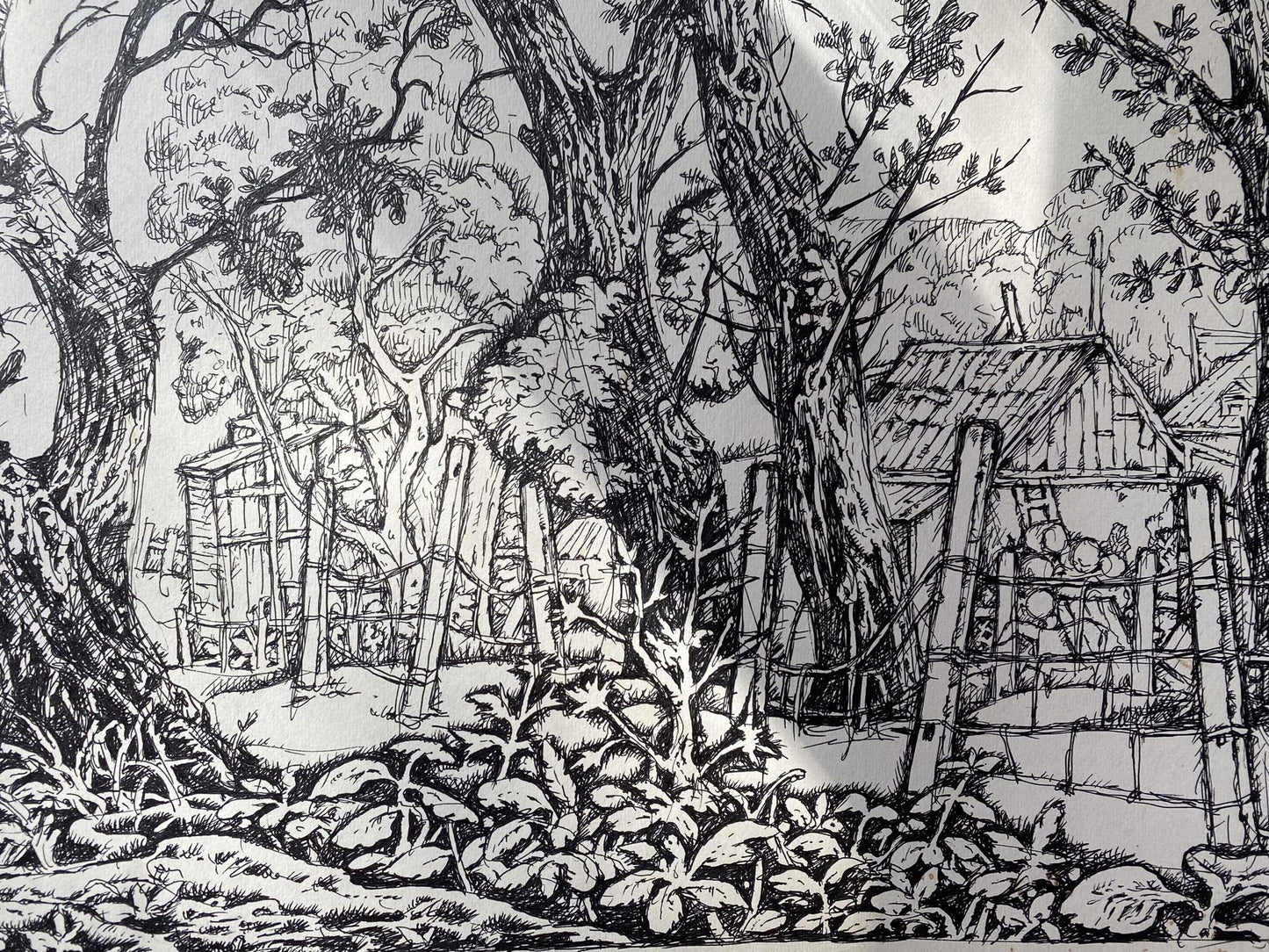 Ink, painting Abandoned corner Litvinov Oleg Arkad'yevich