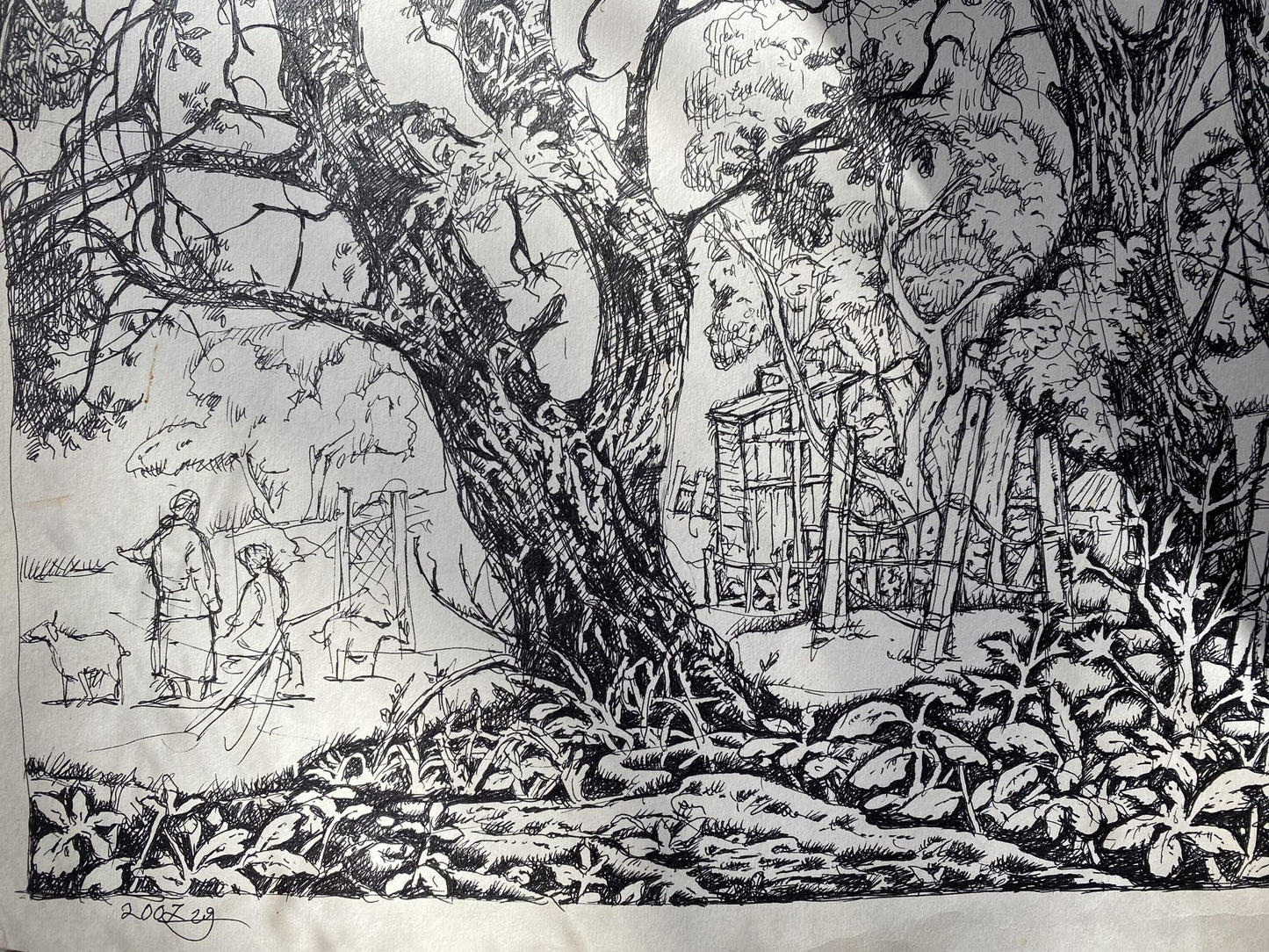 Ink, painting Abandoned corner Litvinov Oleg Arkad'yevich