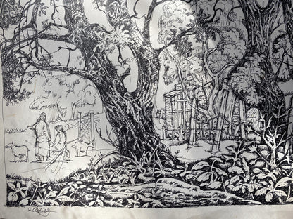 Ink, painting Abandoned corner Litvinov Oleg Arkad'yevich