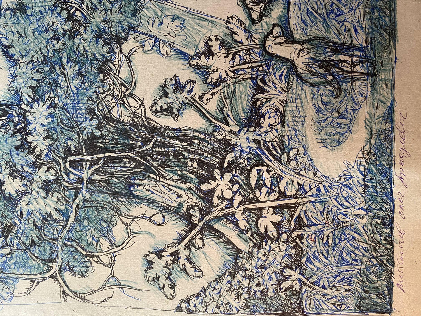 Ink, pencil painting Doggies Litvinov Oleg Arkad'yevich