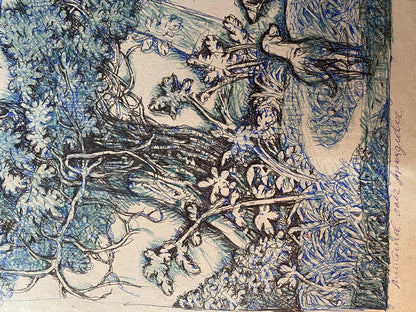 Ink, pencil painting Doggies Litvinov Oleg Arkad'yevich