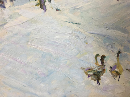 Oil painting Winter landscape Petrov Ivan Semenovich