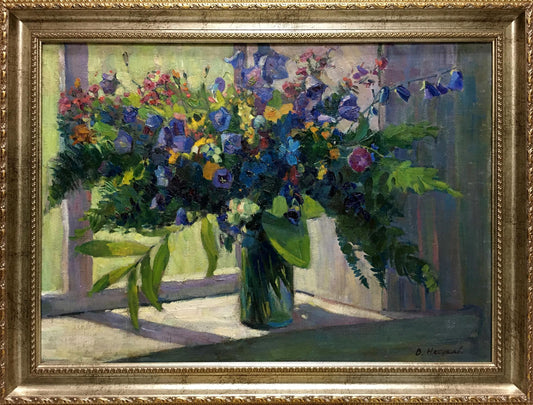 Oil painting Forest flowers Nesukai Vera Yakovlevna