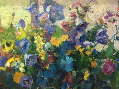 Oil painting Forest flowers Nesukai Vera Yakovlevna