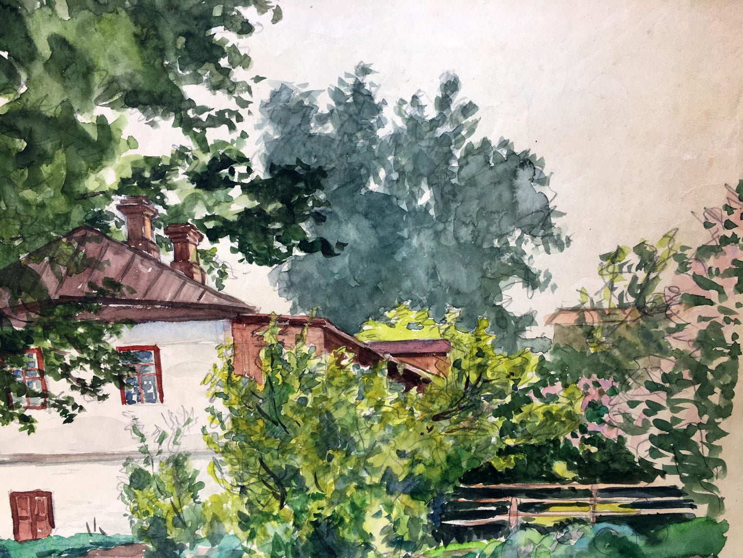 Watercolor painting  Summer day