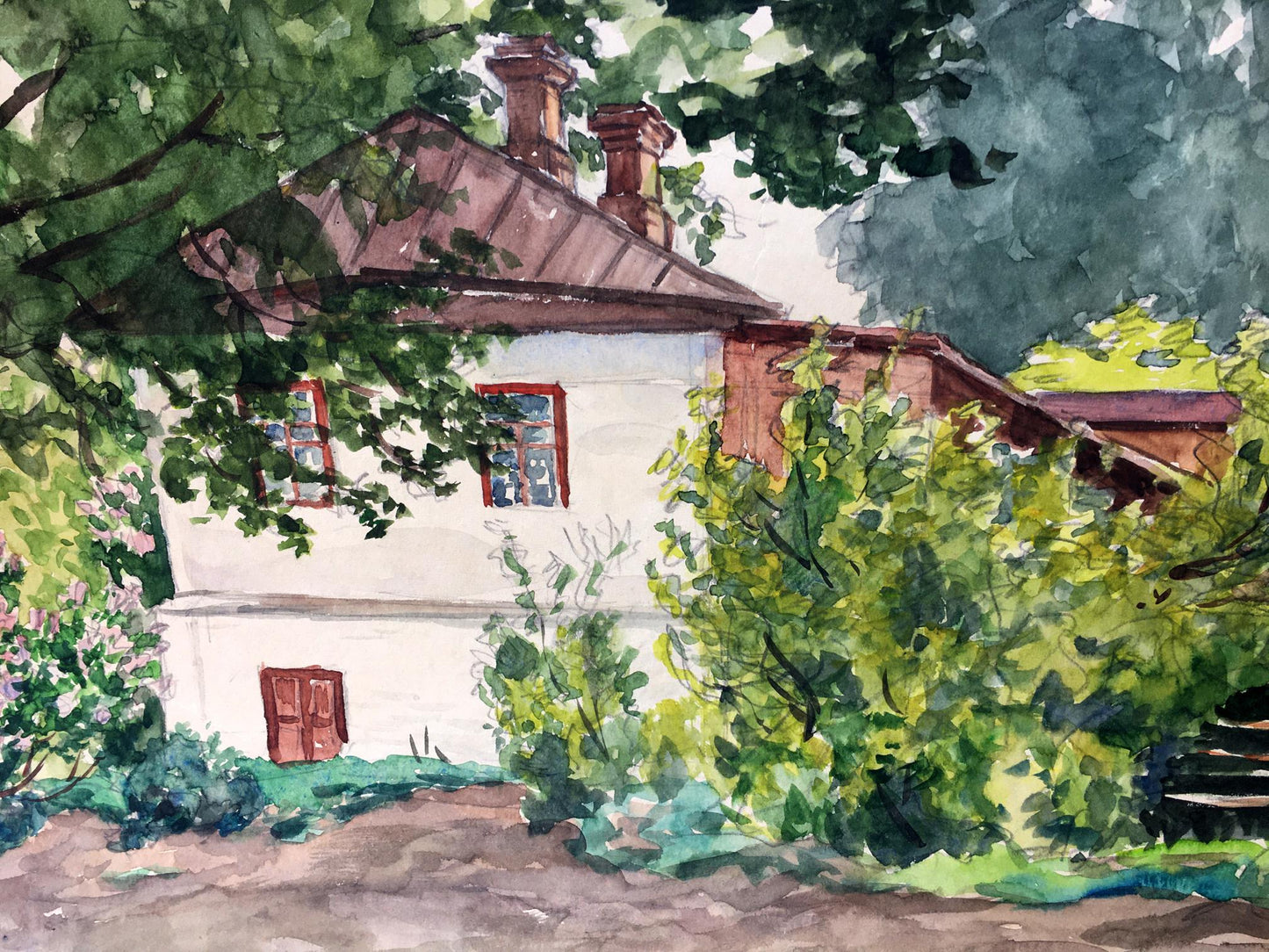 Watercolor painting  Summer day