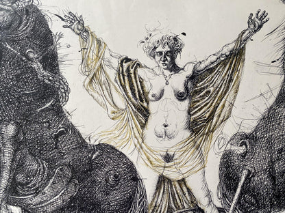 Ink, painting Overcoming Litvinov Oleg Arkad'yevich