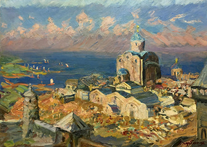 Oil painting City landscape Khodchenko Lev Pavlovich