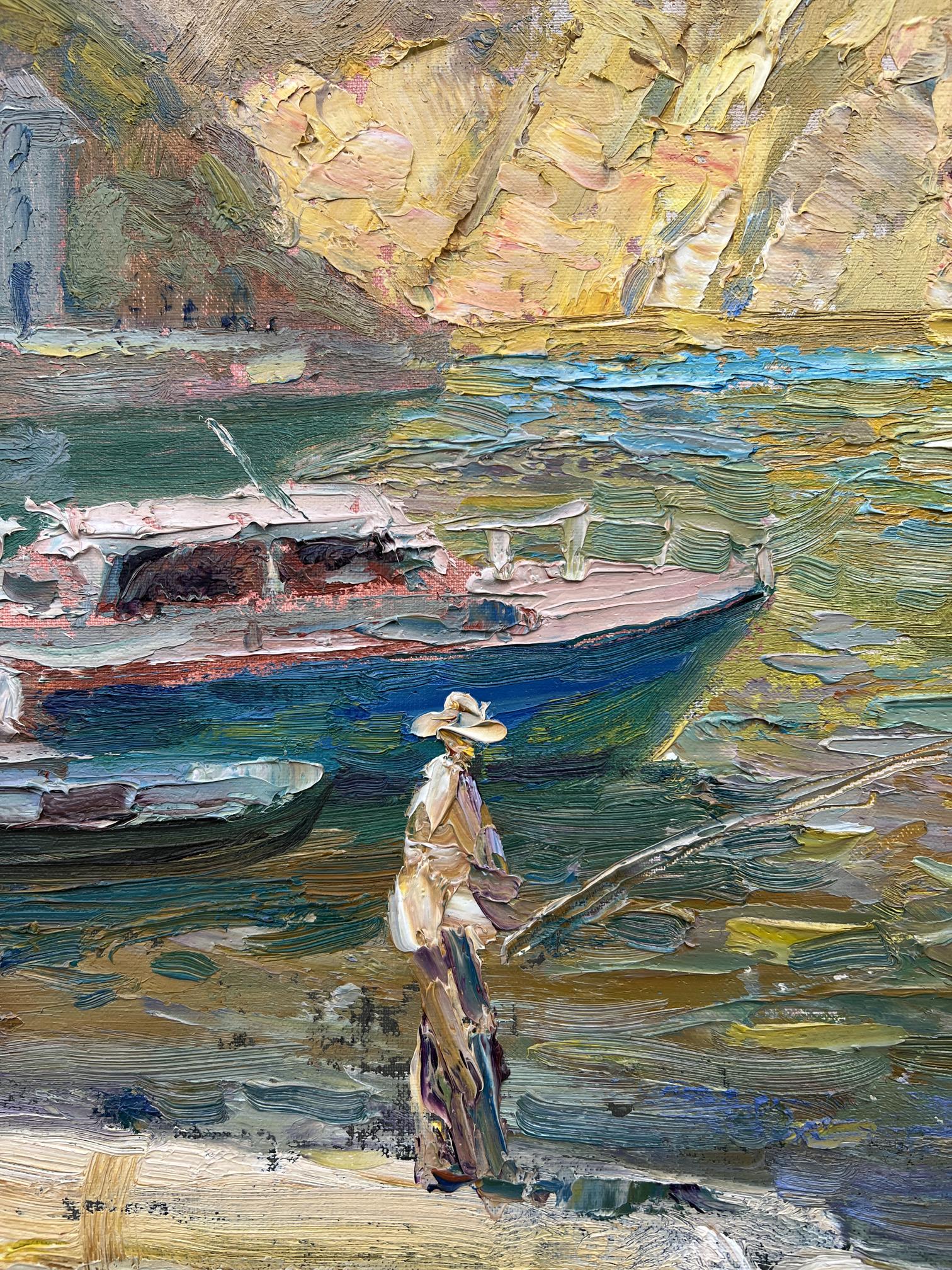 Oil painting yacht club