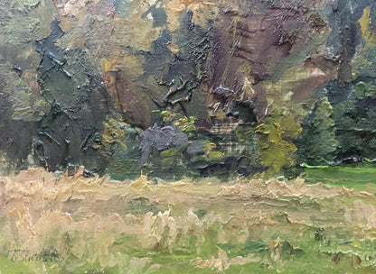 Oil painting Near the forest Yakovlev B. N.