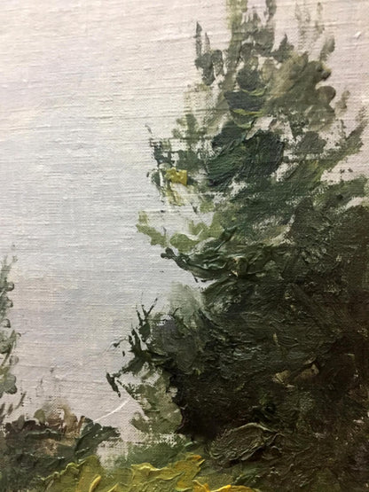 Oil painting Near the forest Yakovlev B. N.