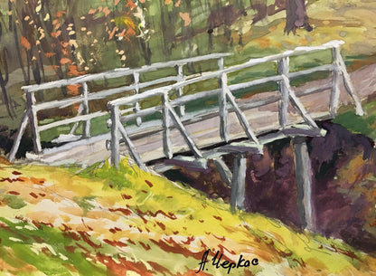 Gouache painting Bridge Cherkas A.G.