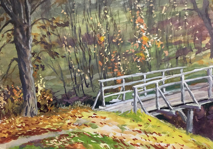 Gouache painting Bridge Cherkas A.G.
