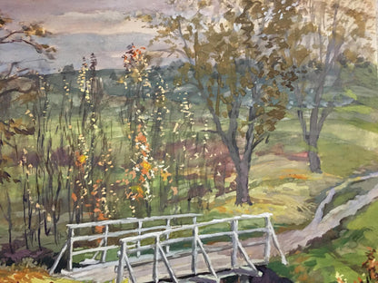Gouache painting Bridge Cherkas A.G.